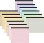 Lincia 12 Pcs 11" x 9.5" Legal Pads College Ruled Notepad Landscape Notebook Horizontal Lined Notebook 80 Gsm Assorted Colors Paper Pastel Writing Pads for School Office, 40 Sheet (Macaron Color)