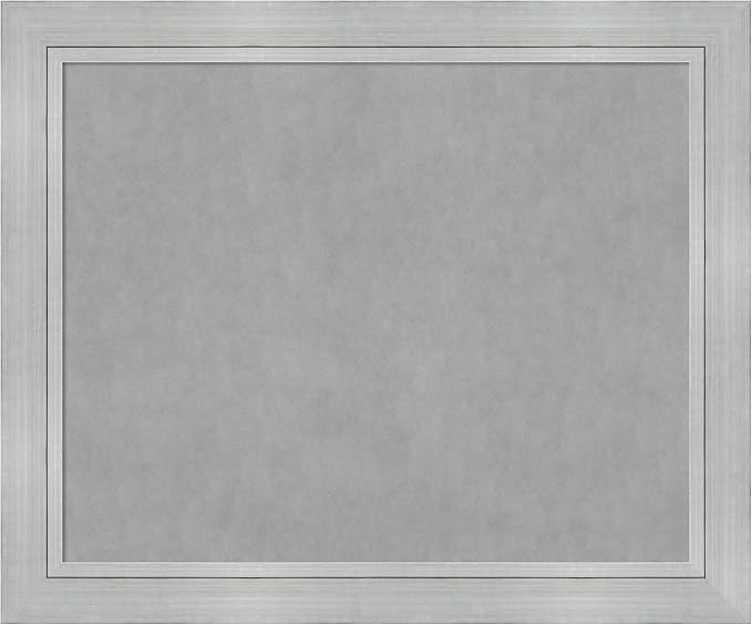 Amanti Art Silver Framed Magnetic Board 39x47 X-Large Vision Board for use with Magnets, 100% Metal Sheet to Display Items as Office Decor or for Home Organization in mudroom, Kitchen or Kids Room