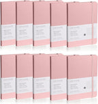 EMOMAS Lined Journal Notebook, 10Pack Hardcover Notebook for Men & Women – Journals for Writing, Work, School, Home & Daily Notes, 160 Pages – Medium A5, 5.7"x8", 100 gsm Thick Paper (Pink)