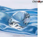 CLICK2GO 3” / 80 mm Clear Diamond Heart Shaped Glass Crystal Paperweight – Home Office Decor & Valentine's Day Gift Wedding Favors Centerpieces Decoration with Gift Box