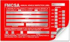 Annual Vehicle Inspection Report Form 25-pk 3-Ply Carbonless, 8.5" x 11.75" + Label Aluminum, Permanent Adhesive 6" x 3.5"