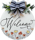 Wood front door sign Wood sign Home decor Welcome sign Sign for front door House warming gift Wedding gift (Wildflower 3.0-UV026(A1) P002, 15" Width)