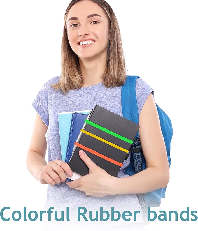 Bilinny Rubber Bands - Size 33 - Standard Office Supplies - Thick Rubber Bands - 300 Colorful Bands (Green, Red, Yellow) - 1/2 Lb - Made in USA