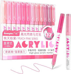 kander Acrylic Gel Pens, 12 Colors Highlighter Acrylic Gel Ink Pens with Bullet Tip,Strong Coverage, Large Ink Capacity, Multi-Purpose Paint Pens for Rock Painting, Crafts, DIY, Art Supplies