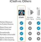 Screen Cleaner Wipes by iCloth – Individually Wrapped – Travel Size – Streak-Free (24 Large Wipes)