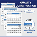 Dunwell 2026 2-Month Wall Calendar, Blue, Monthly Hanging Calendar with Large Bold Numbers, Easy to Read, Jan–Dec 2026, 11x17 Open, Ships Folded
