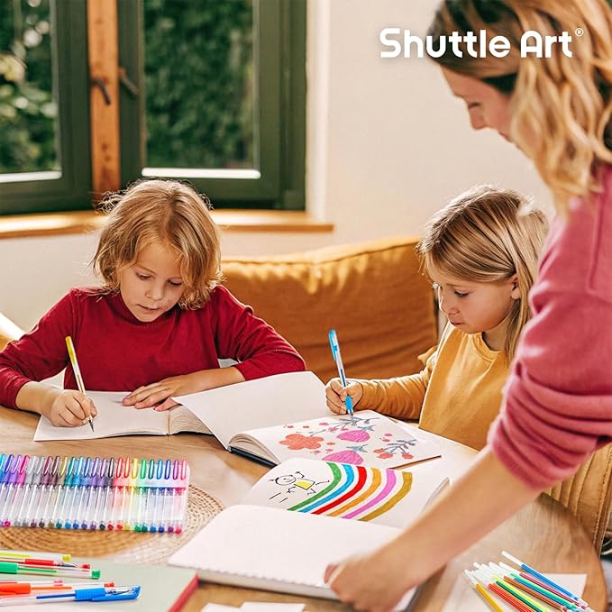 Shuttle Art Gel Pens, 60 Pack Gel Pen Set 30 Colored Gel Pen with 30 Refills for Adults Coloring Books Drawing Doodling Crafts Scrapbooking Journaling