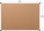 VIZ-PRO Cork Notice Board, 18 X 12 Inches, Cork Bulletin Board with Silver Aluminium Frame