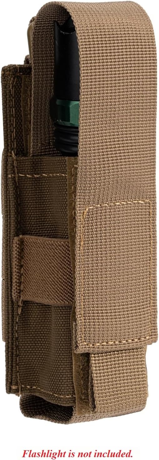 Tactical Flashlight Holster MOLLE Torch Holder MK4 OC/Mace Pepper Spray Canister Carrier EDC Flash Light Pouch Multitool Case with Strap&Snap Clip for Duty/Combat Belt Backpack Vest Chest Rig