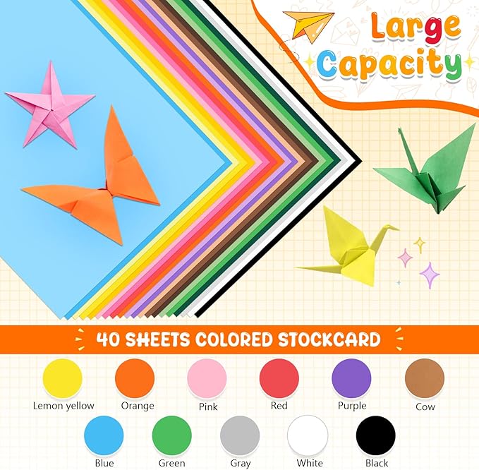 40 Sheets Orange Colored Card Stock, 8.5 x 11 Inch, 180GSM 65LB Color Cardstock Paper, Craft Construction Paper Bulk for Card Making, Scrapbooking, DIY Crafts, Printing, School & Office