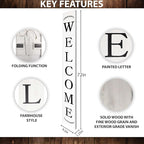 Tall Outdoor Welcome Sign for Front Door, 6ft White Welcome Sign,Rustic Tall Welcome Sign for Front Porch Decor, Modern Farmhouse Welcome Porch Sign Wood Vertical Decor, Fall Porch Decor for The Home