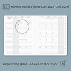 POPRUN Monthly Planner 2026-2027, Large-8'' x 10'', 18-Month Calendar Book (Jan.26 - Jun.27), Calendar Planner with Monthly Tabs, Storage Pocket, Hardcover, 100 GSM Paper - Haze Blue