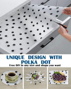 Polka Dot Shelf Liner for Kitchen Cabinets Non-Adhesive Drawer Liner Non-Slip Refrigerator Liner Waterproof Fridge Pad Cupboard Mat