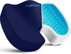 Office Chair Seat Cushion, Cooling Gel Enhanced Memory Foam Cushion for Long Sitting - Back, Sciatica, Coccyx, Tailbone Pain Relief Pillow - for Office, Gaming, Car, Wheelchair - Blue, Large