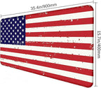 Large Gaming Mouse Pad with American Flag, XXL Laptop Mouse and Keyboard Pad, 35.4 x 15.7-Inch Office Desk Decoration