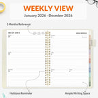 SUNEE 2026 Planner, Weekly and Monthly Calendar Planner 9"x11.2"- 12 Month (January 2026 - December 2026), Linen Cover, Pocket, Bookmark, Notes, Monthly Tab, Beige