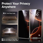 SMARTDEVIL 2 Pack for iPhone 16 Pro Privacy Screen Protector, Military Grade Shatterproof, 9H Hardness, Anti-Spy Tempered Glass, Fast & Easy Instlltion, Case Friendly