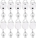 Retractable Badge Holder with Carabiner Reel Clip and Key Ring for ID Card Key Keychain Holders White 10 Pieces