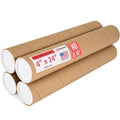 Paclord 4" x 24" Heavy-Duty Reinforced Cardboard Mailing Tube, Pack of 4 Tubes with 8 Caps – Secure USPS Approved – Great for Shipping and Storing of Prints, Artwork, Posters or Documents