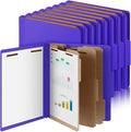 Skyygemm 12 Pcs Classification Folders Letter Size, 3 Divider Pressboard File Folder with Fasteners, Expanding File Organizer Bulk for School Teachers, Office Employee, Coworker, Staff (Purple)