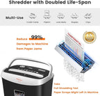 VidaTeco Paper Shredder for Home Office Heavy Duty with 60 Mins Running with US Patented Cutter,Shred CD/Card with Extra Large Bin,AUTO Jam Proof(ETL) (10-Sheet Micro-Cut)