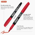 Shuttle Art Wet Erase Markers, 12 Colors 1mm Fine Tip Smudge-Free Markers, Use on Laminated Calendars,Overhead Projectors,Schedules,Whiteboards,Transparencies,Glass,Wipe with Water