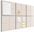 Bumusty Large Cork Board Alternative-36 x24 Felt Bulletin Board Tiles, with 30 Pushpins, 40 Adhesive Tabs, 6-Pack Slat Wall Paneling, Cork Boards for Office Push Pin Board Felt Board-Oatmeal