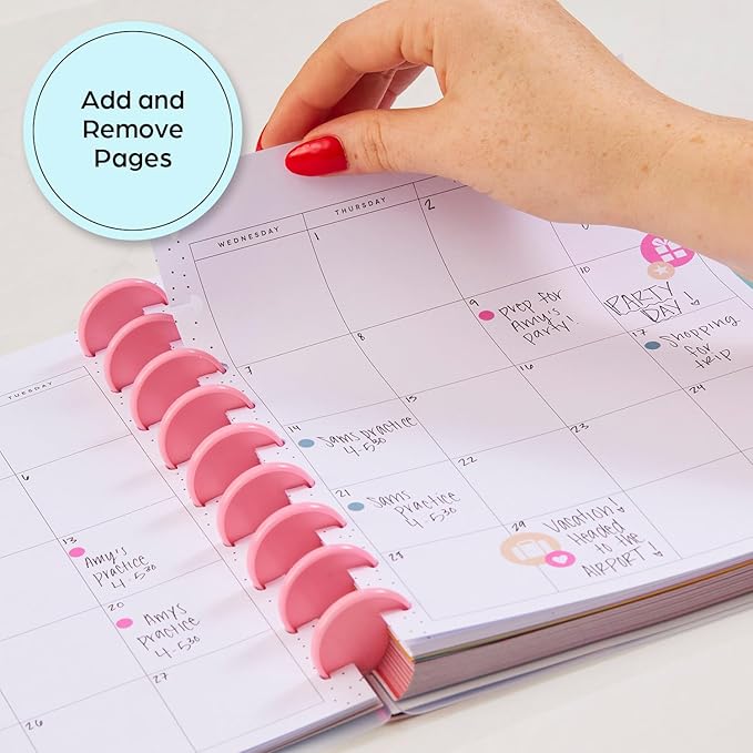 Happy Planner Undated Plans + Notes Monthly Planner Notebook Journal, 4-Month Planner, Good Going Theme, Classic Size, 95 Pages, 4 Dividers, 12 Planner Sticker Sheets, 7" x 9 3/4"