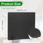 PATIKIL Desk Divider, 2 Set 24 x 24 Inch Acoustic Freestanding Desk Divider Desk Privacy Panel with 8 Pcs Support Feet for Library Office Workstation, Black
