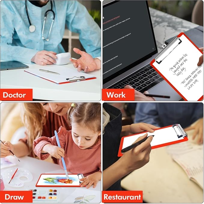TFDLCG zm Red Nursing Clipboard with Pen Holder,Plastic Clip Boards 8.5x11 Heavy Duty,A4 Letter Size, Cute Clipboards for Women Kids Teacher,Classroom Office Home