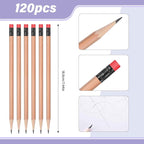 TecUnite 120 Pcs #2 HB Pencils with Eraser No 2 Unsharpened Wooden Hexagonal Pencils for Adults Gifts for School Exam art Learning Office Sketching(Wood Color)