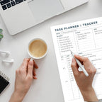 Task Planner & Tracker 8.5 x 11 Tear-Off 70 Sheet Planner Pad – Project Organizer with Time Log, Top Priority, Follow-Up – Notepad for Home & Office (White, Minimalist, 1 Pack)