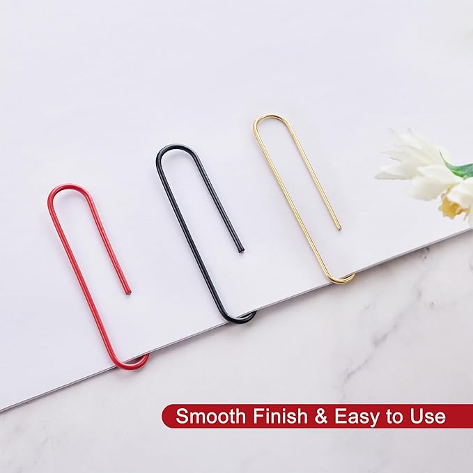 NEEWAY 200pcs Large Paper Clips, 2 Inch Jumbo Paper Clip, Ceative Colored Paperclips for Paperwork Office School and Personal Use