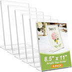 SVOPY 6 Pack Acrylic Sign Stand Holders, 8.5 x 11 Clear Plastic L Shape Table Paper Display Stand, Suit for Displaying Posters, Picture, Flyers, Menu