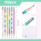 TecUnite 120 Pcs Scented HB Pencils with Unicorn Elements Unsharpened Graphite Colored Pencils with Erasers for Party Favors Wood HB Pencil for Adults Gifts Exams Office Sketching