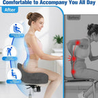 DailyCuddles Seat Cushion, Chair Cushions for Office Chairs/Desk Seats/Wheelchair - Hip&Sciatica&Tailbone Pain Relief Memory Foam Office Chair Cushion for Long Sitting Office Workers, Grey