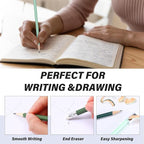 TecUnite 120 Pcs #2 HB Pencils with Eraser No 2 Unsharpened Wooden Hexagonal Pencils for Adults Gifts for School Exam art Learning Office Sketching(Green Series)