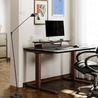 Fenge Dual Monitor Riser, 37 Inch Monitor Stand for Desk, Solid Wood Desk Shelf with Large Drawer Organizer, No Assembly Computer Stand for PC, Laptop, Printer, TV
