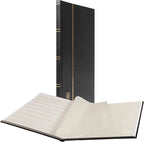 LIGHTHOUSE – “BASIC” Hard Cover Stockbook for Stamps – 16 White Cardstock 9”x12” (A4) Pages with Glassine Strips - Black