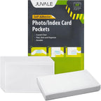 Juvale Photo Sleeves - 5.5 x 8.8 Inches, Clear, 50 Pack - Index Card Holder & Label Sleeves for Planners - Top-Load Card Protector - Office Supplies