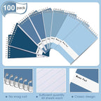 Thenshop 100 Pads Spiral Memo Pads Bulk 3 x 5 Inch Small Pocket Notepad Top Bound Lined 60 Sheets Mini Notebooks for School College Office Home Supplies (Fresh Colors)