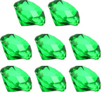 PATIKIL 8 Pcs Diamond Crystal Paperweight, 30mm / 1.18 Inch Crystal Paperweight Paper Weight for Home Office Desktop Table Decor Wedding Party Jewelry Ornaments, Green
