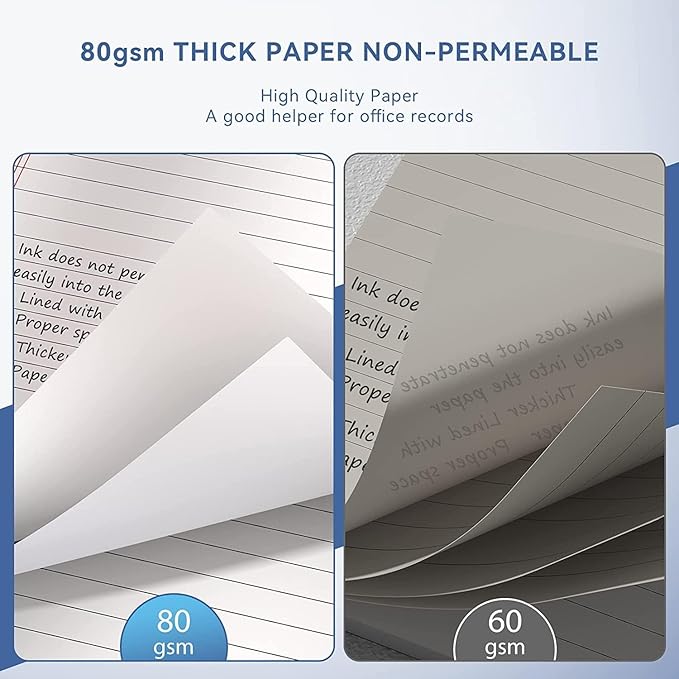 Nichela 5" x 8" Note Pads 12 Pack of Legal Pads 30 Sheets Notepad College Ruled Small Writing Pads Perforated Pages Paper Pads 80GSM Heavyweight Paper Note Pads for Home, Office, or School
