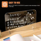 ELAYARD 5pcs Acrylic Desktop Whiteboards Clear Writing Message Boards Simple Transparent Memo Boards for Office Home School Use