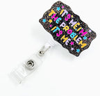 Badge Reel Retractable with ID Clip Badge Reel Holder Funny Acrylic Badge Accessories for Nurse Office Worker Teacher Students Woman Men