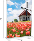 xydstay 6pack Acrylic Sign Holder 5 X 7, Vertical T Shape Clear Plastic Sign Holder, Double-Sided Menu Holder, Unbreakable Table Sign Holder for Restaurant, Office, School, Store and Home Use