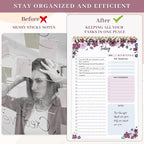 Thboxes 60 Pages To Do List Notepad, 6.7” X 9.8” To Do List Notebook Tear Off for Work Woman & Man Task Planner Notebook for Office School Task Checklist Pad Purple