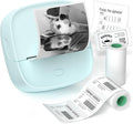 Gloryang JD-23 Sticker Printer, Mini Portable Thermal Printer Print Pod, Inkless Bluetooth Label Maker Machine for DIY Crafts, Journaling, Office & Home Use, Includes 2 Rolls Sticker Paper