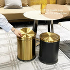 YOJIA 4 Gallon Gold Bathroom Trash Can with Lid, Metal Brushed Waste Basket, Modern Garbage Can for Bedroom Powder Room Hotel Living Room Office Home (Gold)