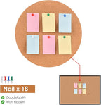 Board2by Cork Board Bulletin Board 36 x 48, Black Wood Framed 4x3 Corkboard, Office Board for Wall Cork, Large Wall Mounted Notice Pin Board with 18 Push Pins for School, Home & Office